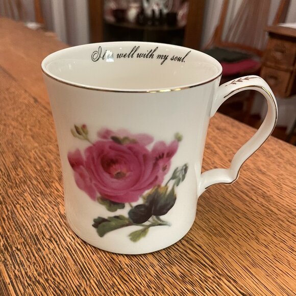 Vintage It Is Well With My Soul Coffee Cup Mug by The Victorian Trading Company - Picture 1 of 6